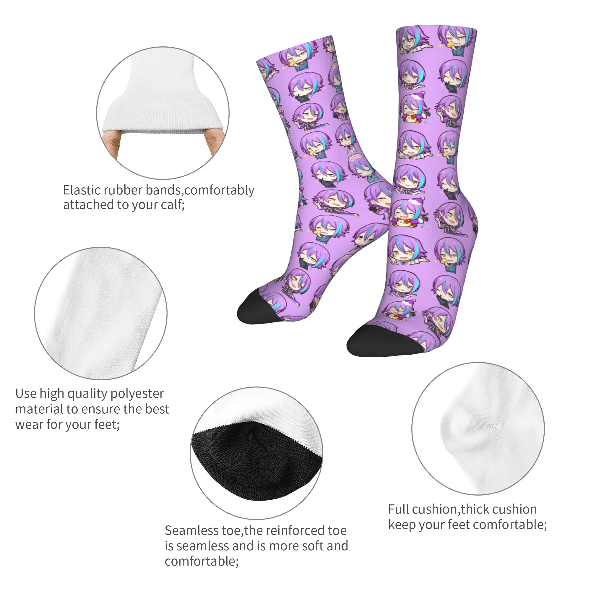 Fashion Male Men Socks Casual Chibi Rui Kamishiro Sock Polyester Singer Anime Graphic Women's Socks Spring Summer Autumn Winter