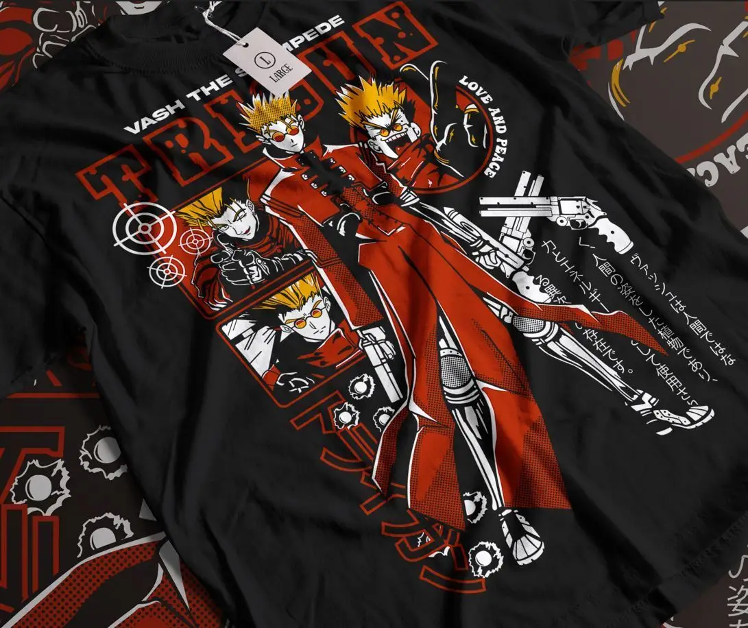 

Trigun Vash The Stampede Moon Anime Manga Unisex Tshirt T-Shirt Tee ALL SIZES