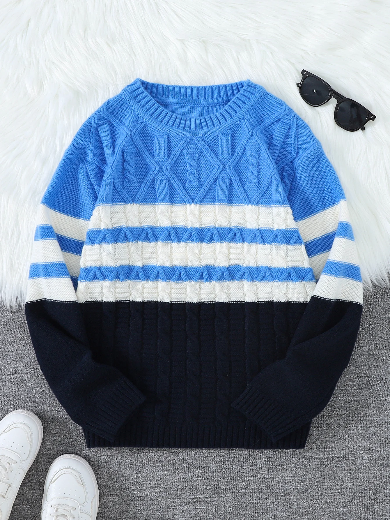 

Осенне-зимний полосатый свитер с круглым вырезом из пеньковой соломы, повседневный свитер для пар, универсальный модный мужской свитер с длинными рукавами, топ