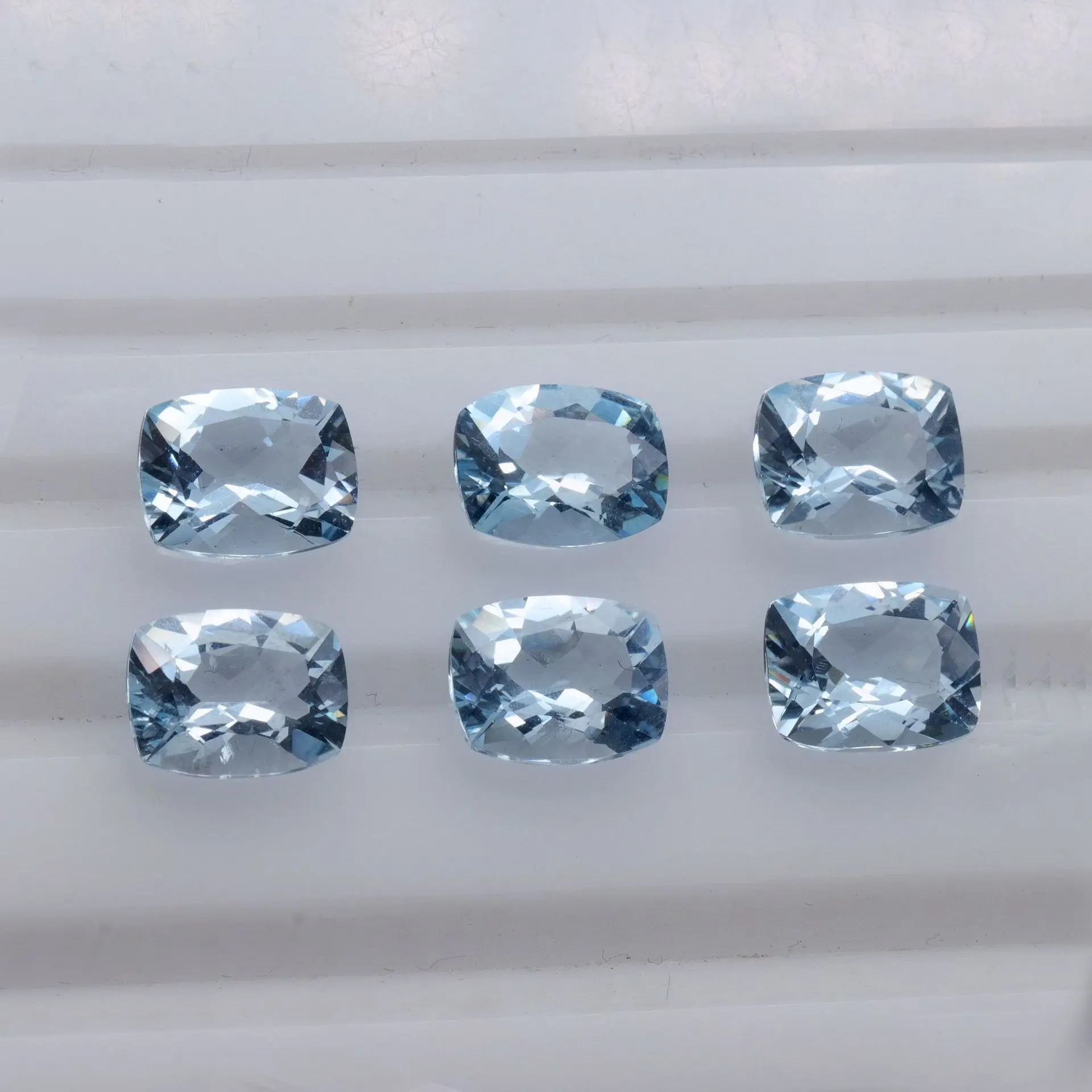 Natural Aquamarine Ring Face Fat Square Loose Stone AAA Quality Ring Necklace Inlaid with Matching Stones