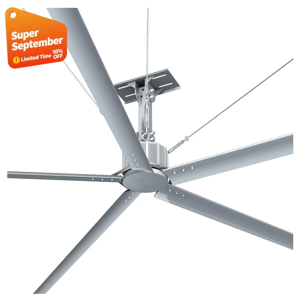 Gearless Direct Drive HVLS Industrial PMSM Ceiling Fans 2.5m Diameter HVLS Ceiling Fans For Industrial Facilities