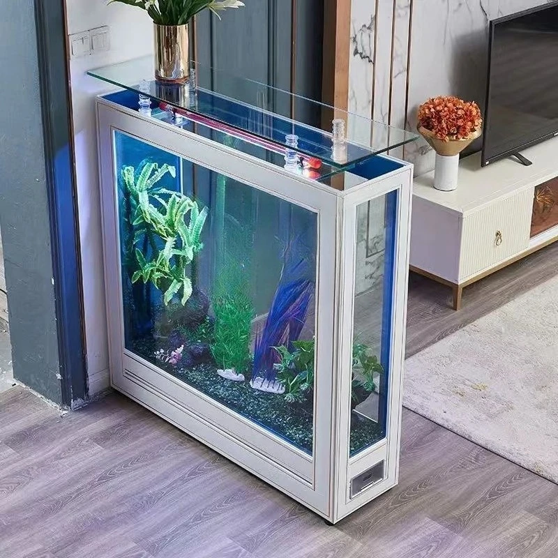 Fish tank aquarium square tank floor-to-ceiling square tank living room screen partition simple new Chinese style