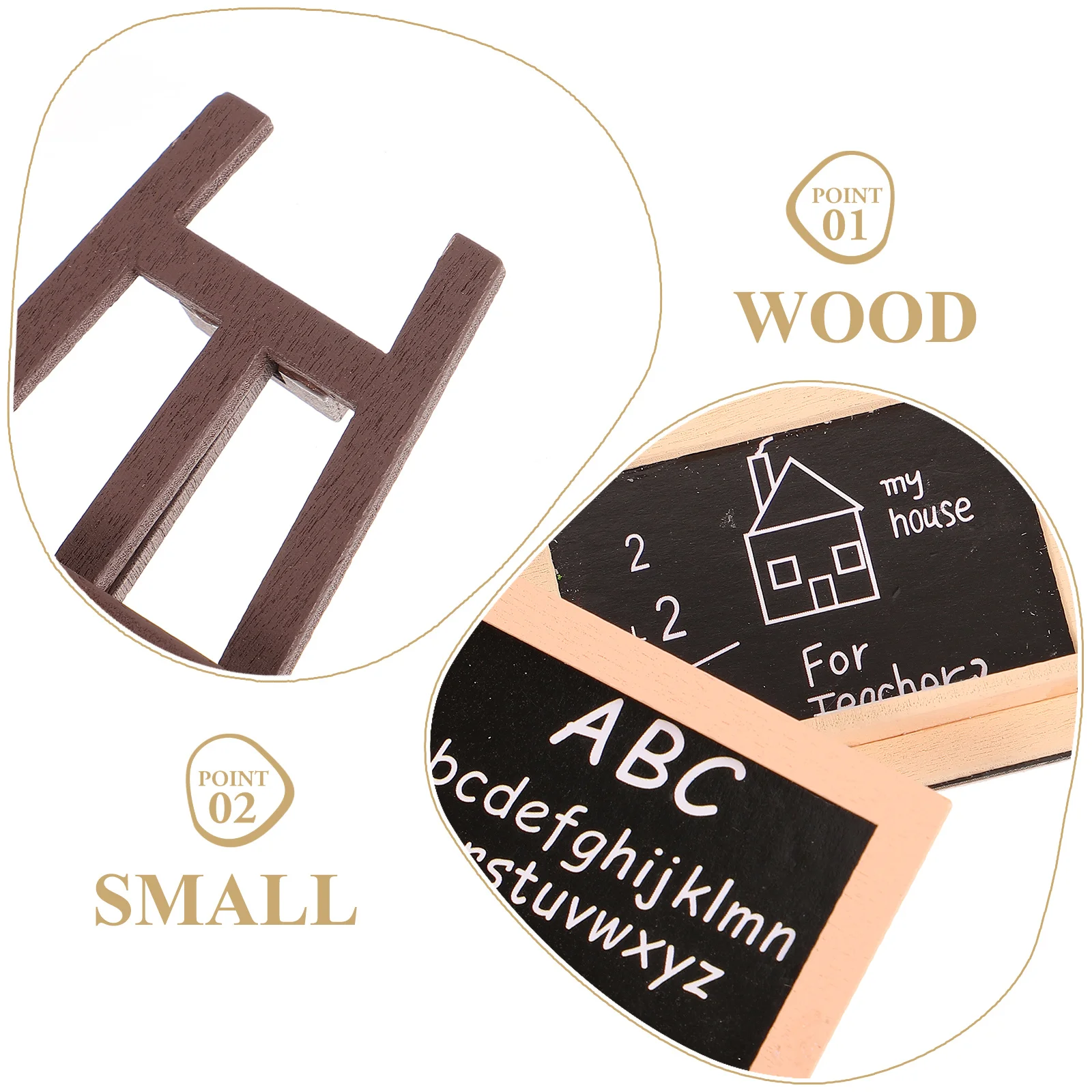 

1 set 1 Set Wear-Resistant Wooden Mini Blackboard Adorable Decorative Desktop Art Supply Durable Smooth Surface Miniature Color