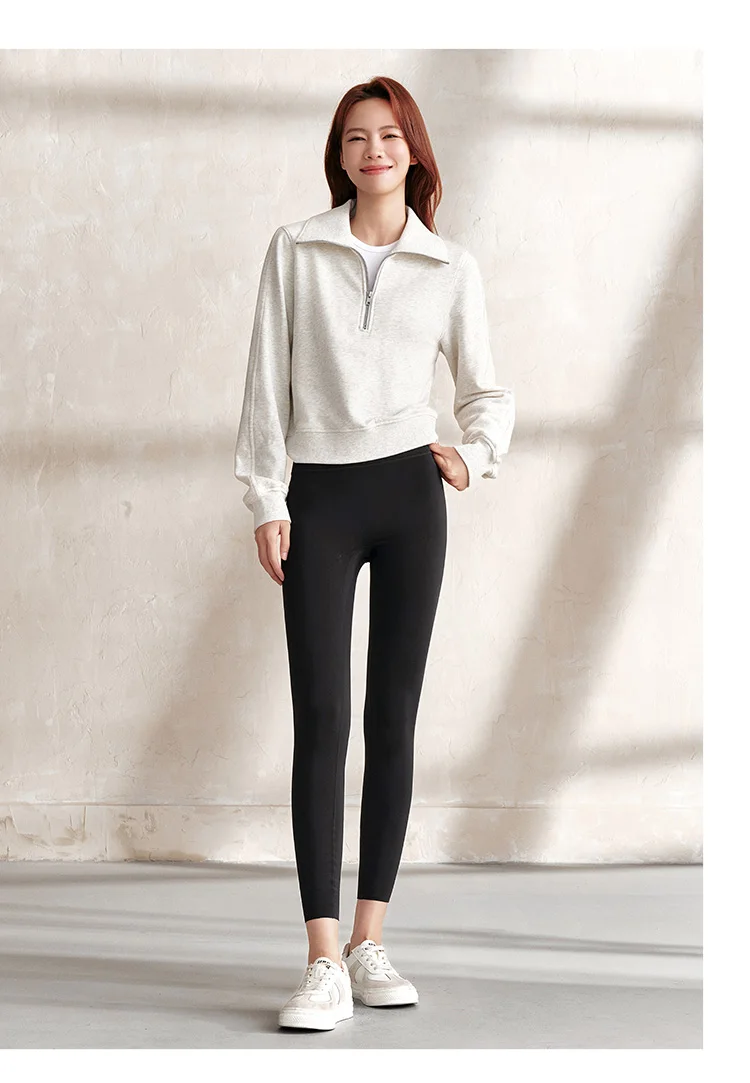 Semir Freizeit hose Frauen abnehmen gebürstete kleine Beinhose neuer Herbst 2024 zeigen lange Beine kleine Leute Neun-Punkt-Haifisch hose – Detail 2