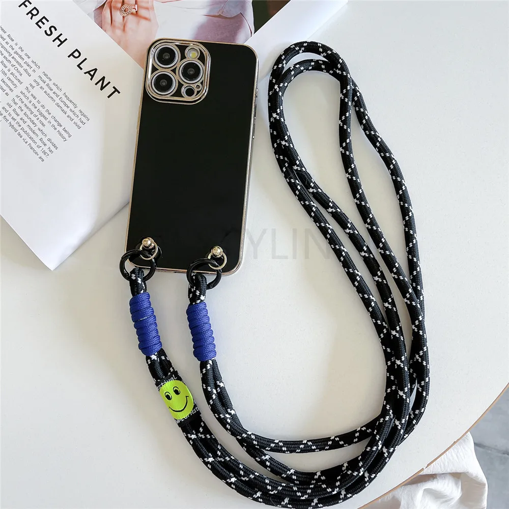 Plating Crossbody Lanyard Strap Phone Case For Samsung A52 A32 A22 A12 A72 A71 A51 A31 A11 A21S A50 A70 A20 A30 A10S Soft Cover