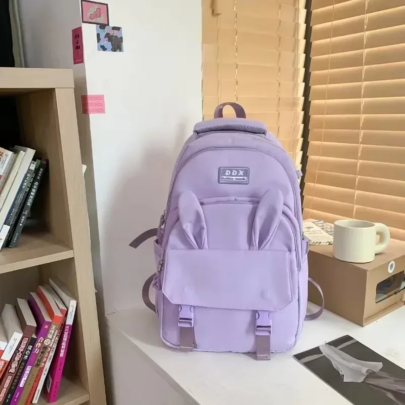 

Нейлоновая молния, новинка 2025, однотонный рюкзак большой емкости с мягкой ручкой, милый повседневный рюкзак с мягкой обложкой, сумка с внешней рамкой