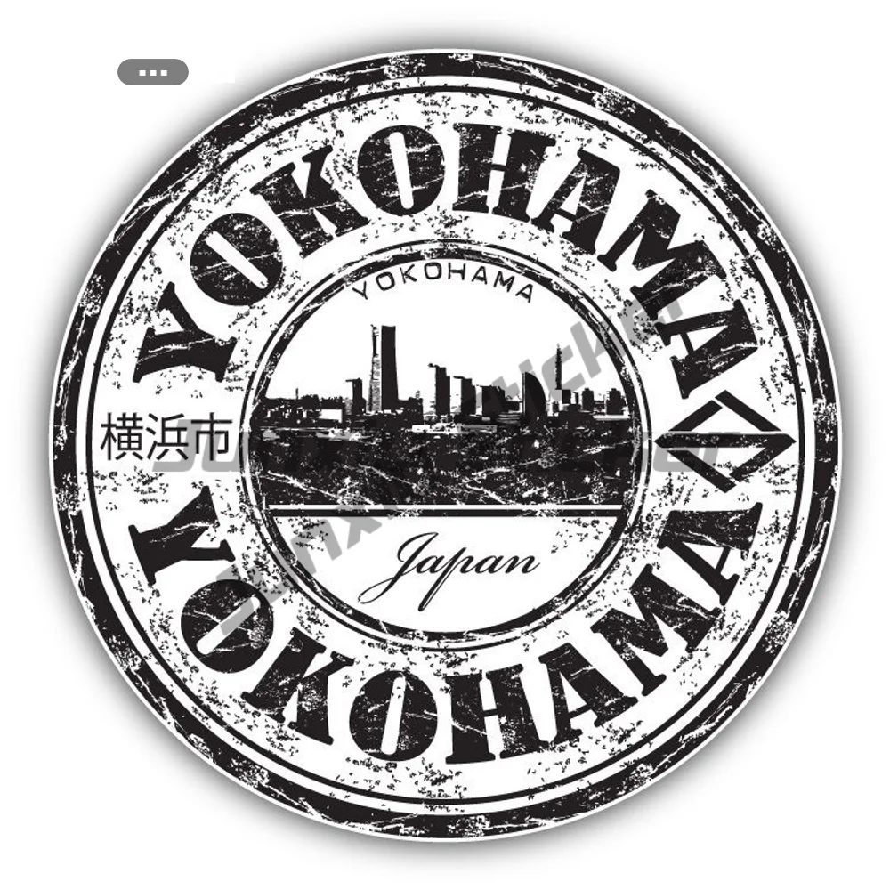 

Yokohama City Japan Sticker Travel Stamp Car Bumper Guitar Phone Window Engine Cover Decorative Decal Exterior Accessories Hood