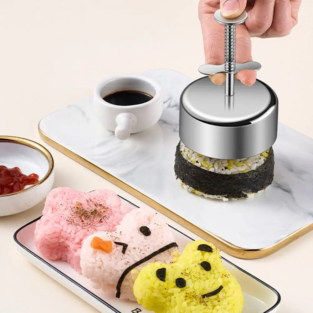 Compact Stainless Steel Sushi Mould Cute Shape Food Grade Rice Ball Ring Easy To Release Non-Stick Hamburger Patty Maker Home