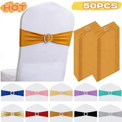Party Stretch Chair Sashes Bands with Buckles Chair Sashes Bows for Wedding Banquet Birthday Decoration Ceremony Event Reception