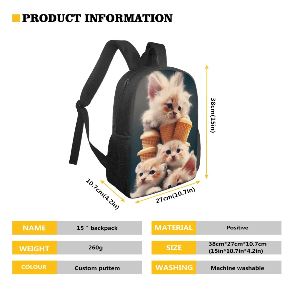 Cute Cat Print Backpack For Children Kids School Bags Girls Boys Teen School Backpacks Shoulder Packages School Supplies Gift