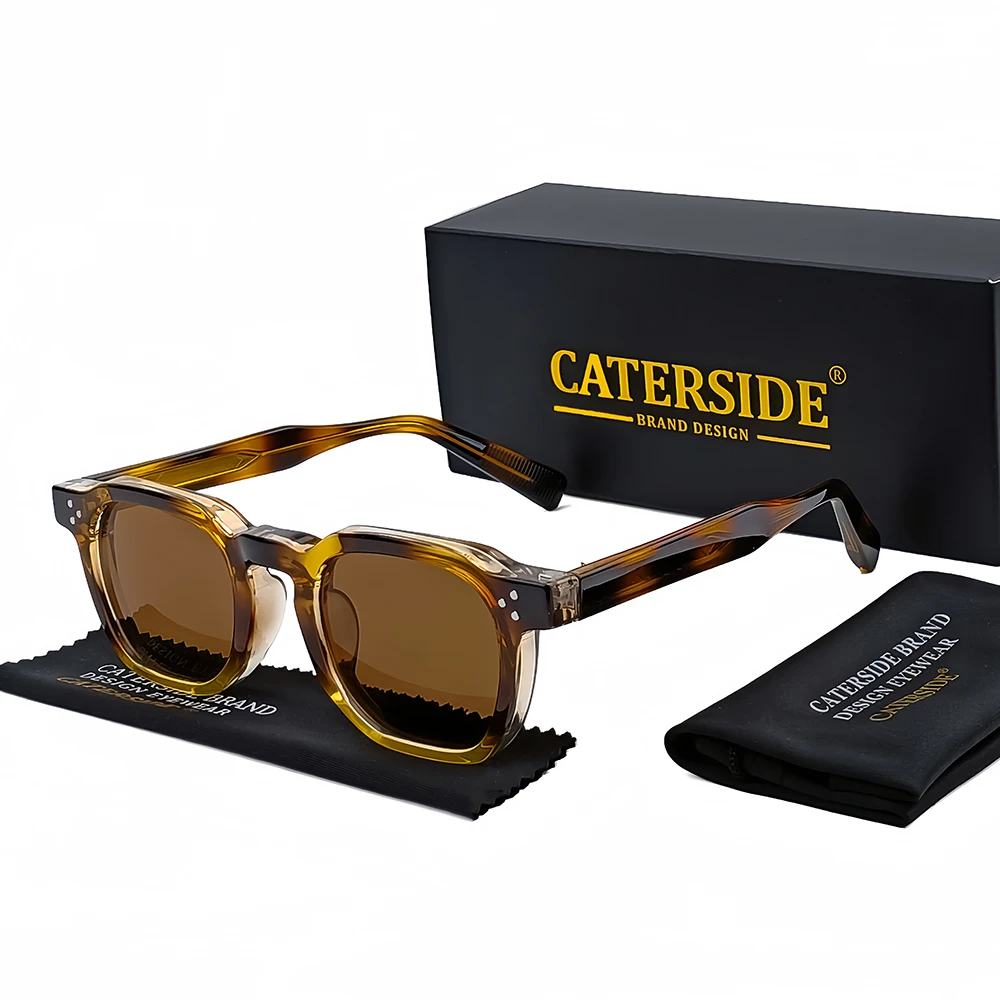 CATERSIDE Herren Retro Quadratische Sonnenbrille Hochwertiges Luxus-Design Sonnenbrillen Damen Fahren Reisen Strand Sommer Stilvolle Brille UV400 – Detail 4
