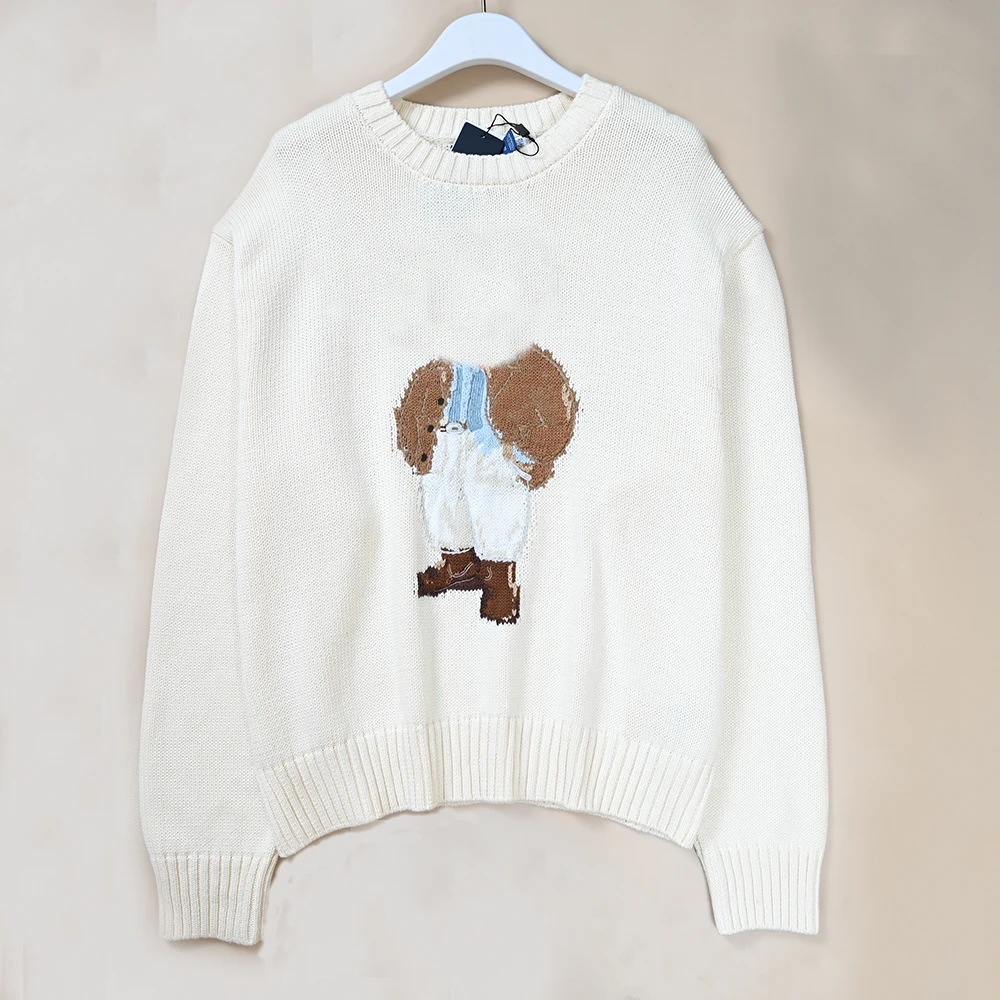 

Spring New Women's Cartoon Pattern Knitted Cotton Yarn round Ne Long Sve Sweater Straight Tube pe Online Exclusive