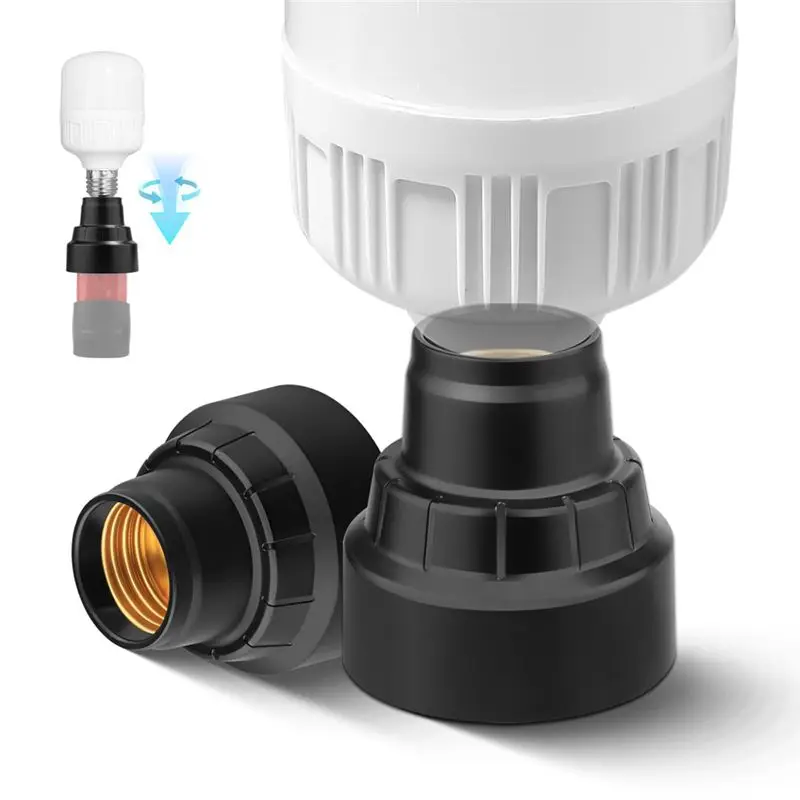 AEE8-E27 Bulb Socket Adapter With 12V/12W 1300LM E27 Screw LED Light Bulbs LED Work Light For 12V Battery