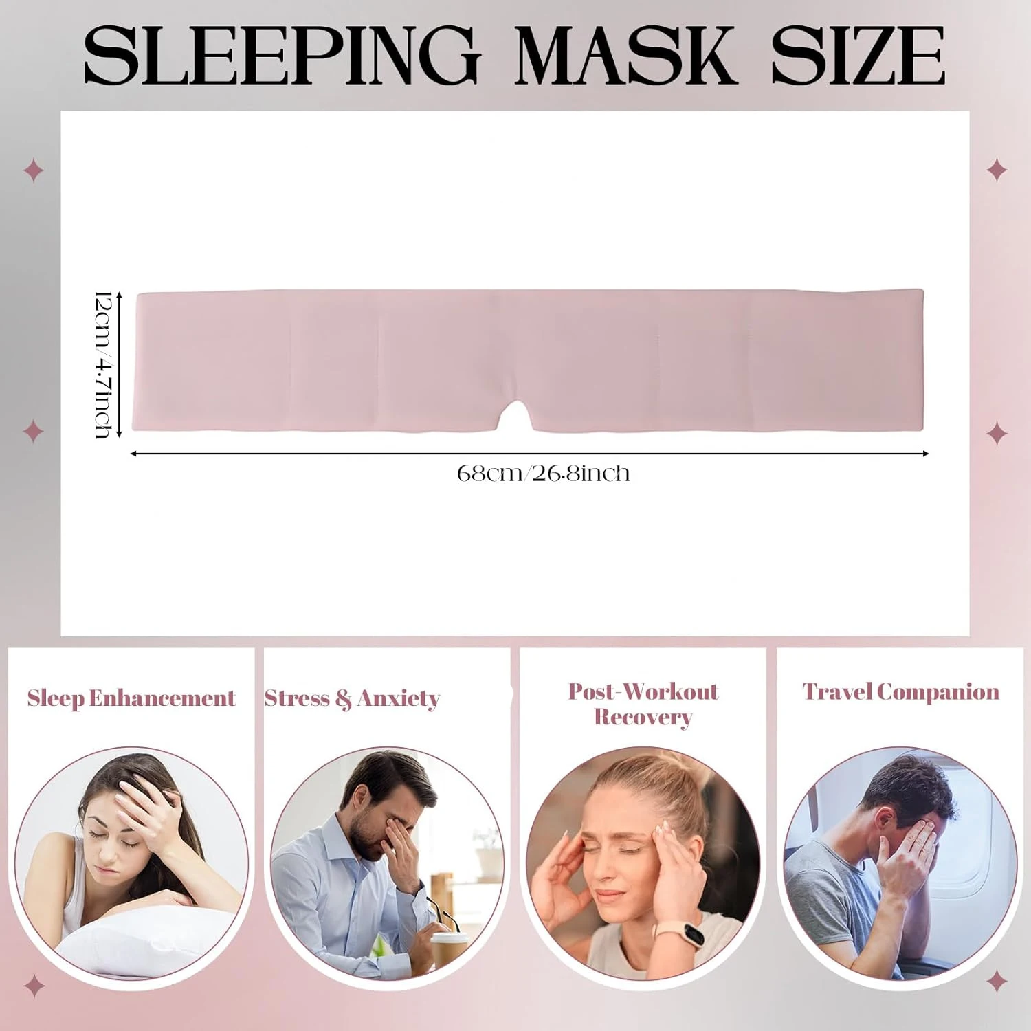 Weighted Eye Mask for Sleeping Soft Blackout Gravity Sleep Mask Gentle Pressure Eyes Cover with Adjustable Elastic for Men Women