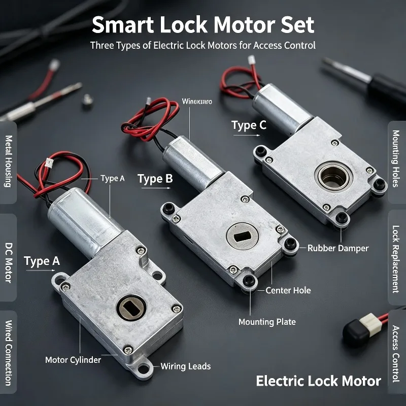 Automatic Fingerprint Door Lock Motor With Wire Plug Forward Reverse Rotation Lock Knob Gear Drive Replacement Motor
