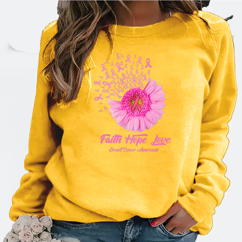 Ladies Europe and The United States Flower Print Casual Crew-neck Hoodie Sweatshirt  Streetwear Women  Aesthetic