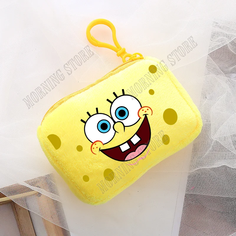 SpongeBob SquarePants Plush Coin Purse Cute Patrick Star Zero Wallet Children Handbag Anime Cute Storage Bag Boy Pocketbook Gift