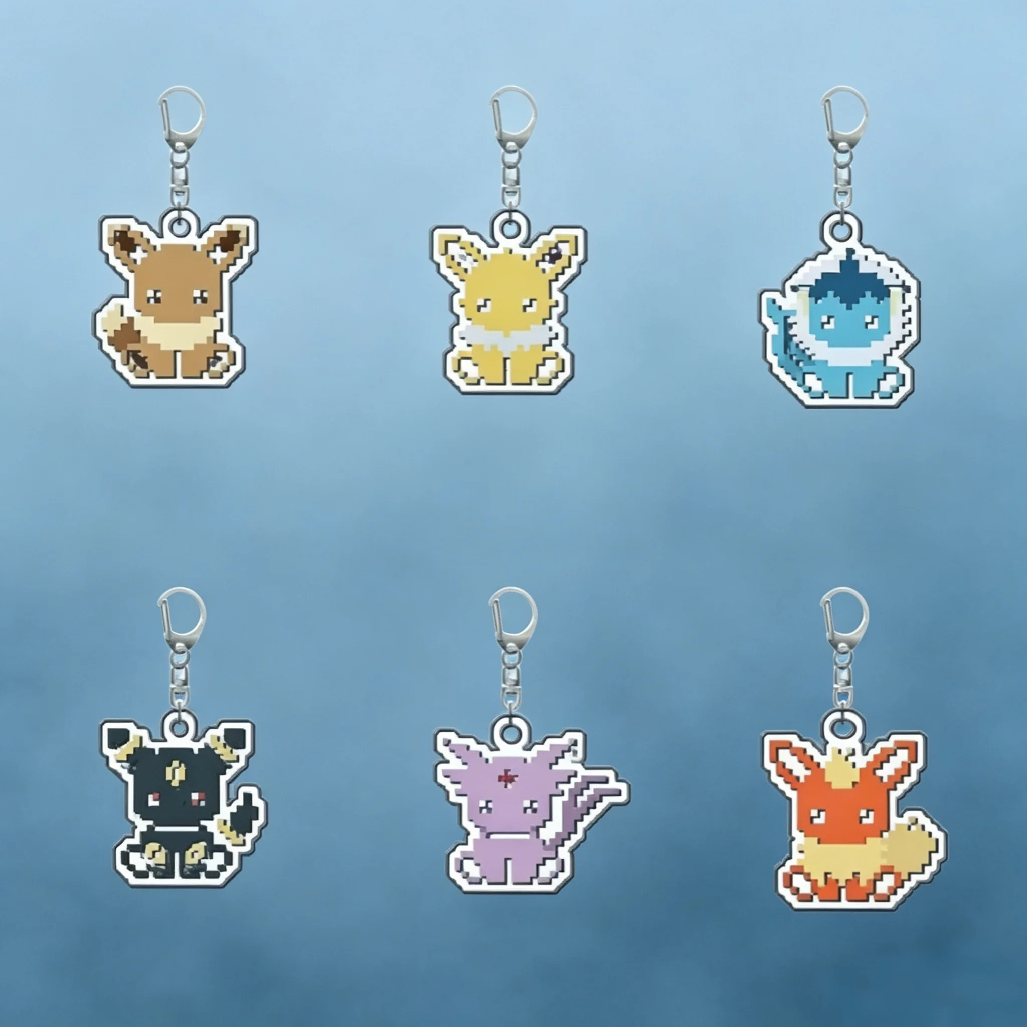 

Eevee Jolteon Vaporeon Umbreon Espeon Flareon Original Acrylic Handmade Cute Cartoon Anime Keychain Pendant Toy Gift