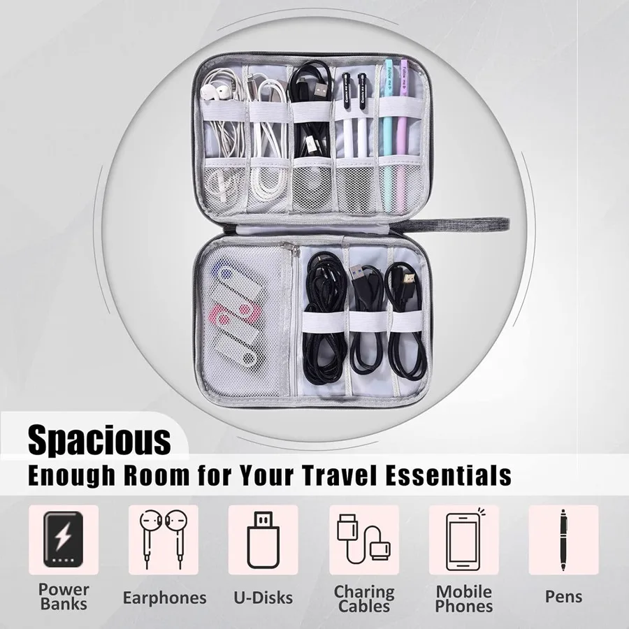 Practical Cable Travel Packing Cube Portable Digital USB Gadget Storage Bag Charger Wires Case Cosmetic Deposit Pouch Accessorie