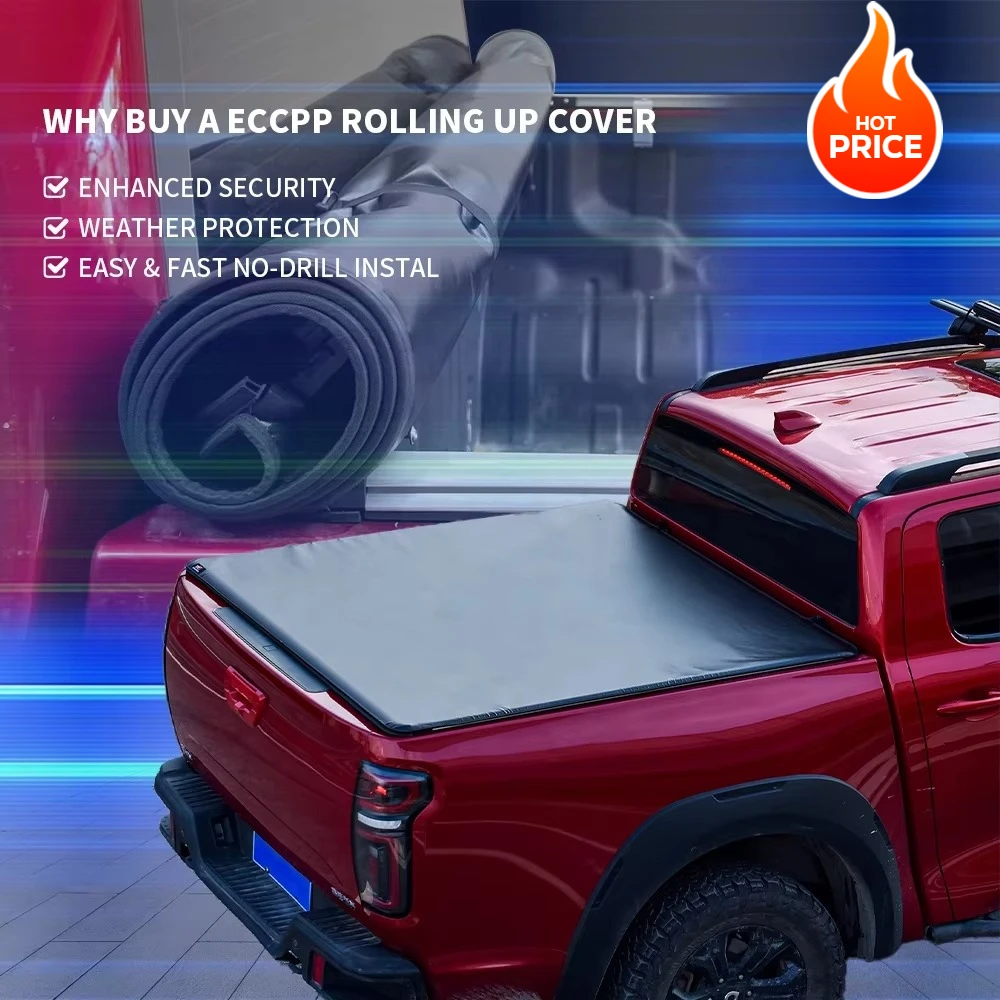 

Custom Soft Roll-up Tonneau Cover | Fit for 2019-2023 GMC/F150/Dodge Ram/Nissan Frontier/Toyota Tundra/Tacoma | Truck Bed Cover