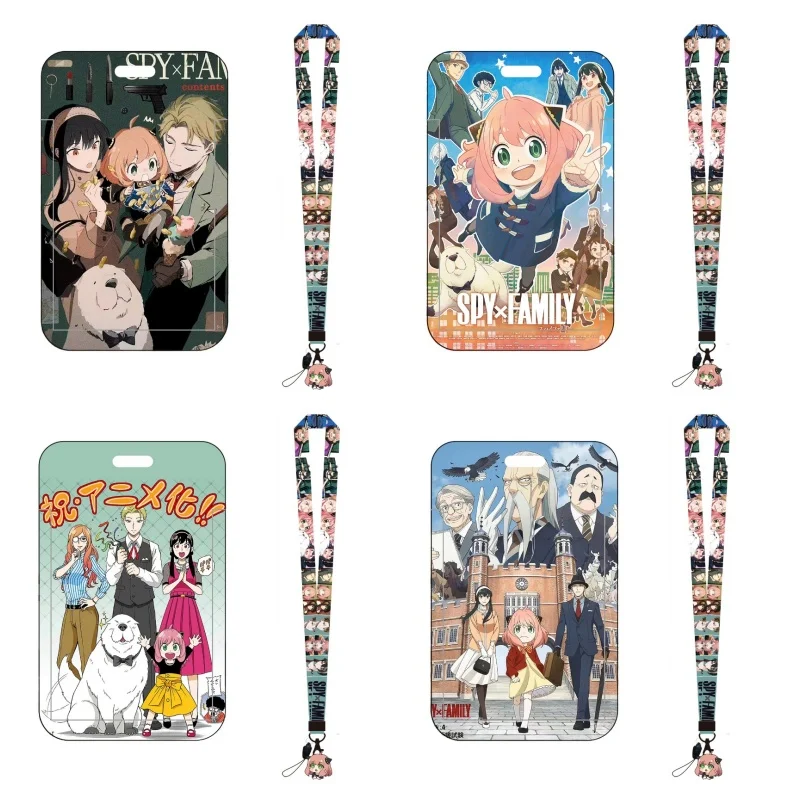 Bandai SPY×FAMILY tempat kartu Slide Yor Forger Twilight Anya Forger Lanyard tempat kartu untuk awal tahun sekolah