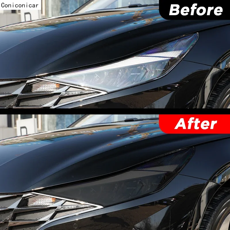 ملصق من البولي يوريثان لشركة هيونداي إلنترا N Line 2021-2022 سيارة العلوي طبقة رقيقة واقية الجبهة شفافة سوداء اكسسوارات PPF تجميل