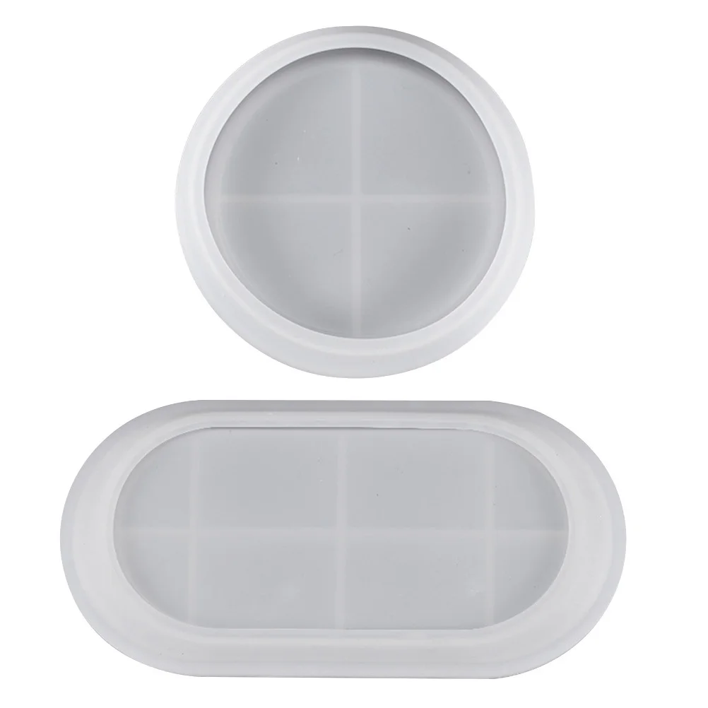 2Pcs DIY Plate Mold Epoxy Resin Storage Tray Creative Simple Application Method Unique DIY Tray Mold Craft Accessories