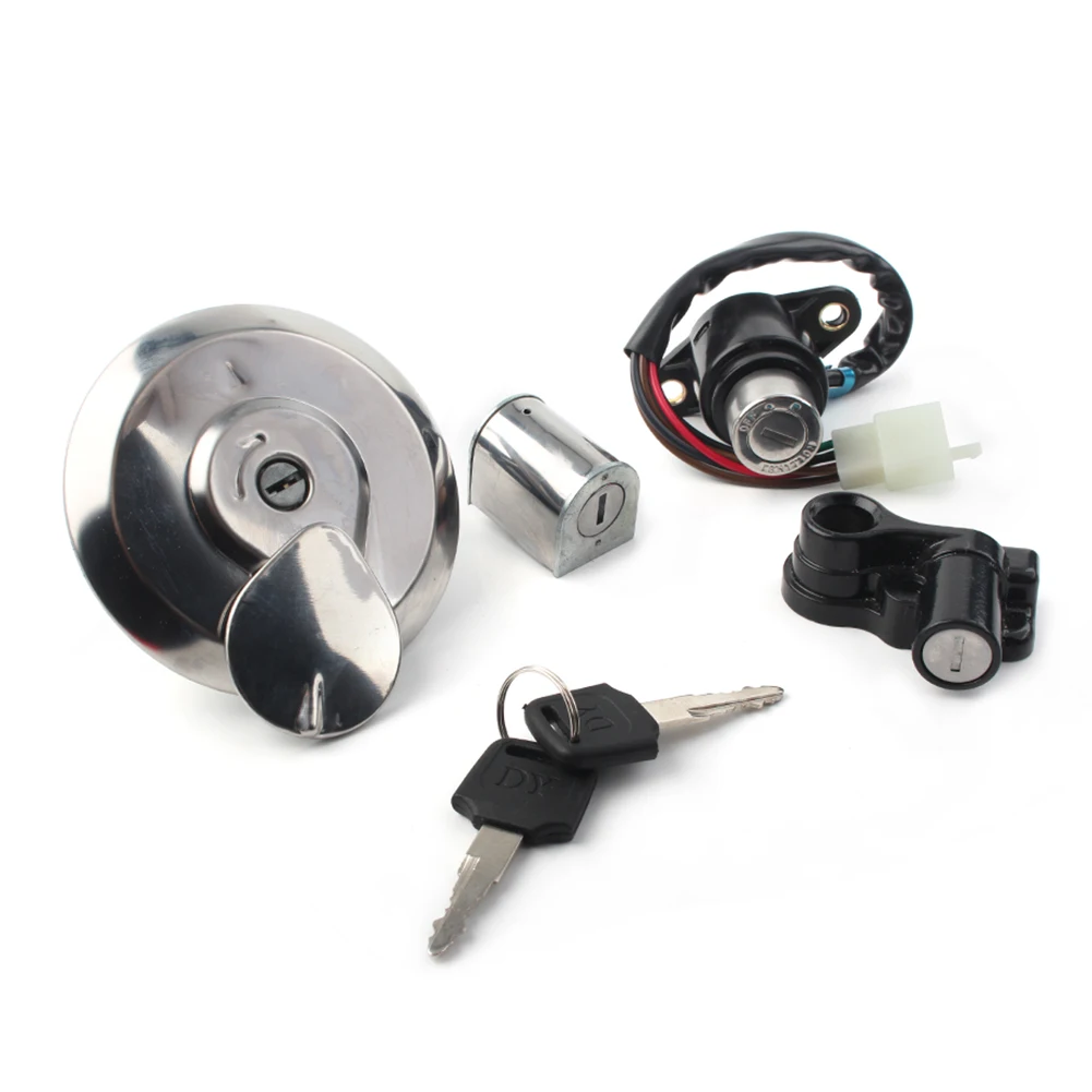 Motorcycle Switch Kits Ignition Seat Lock Assembly Gas Cap Set Lock w/ 2 Keys For Honda 125 CBT125