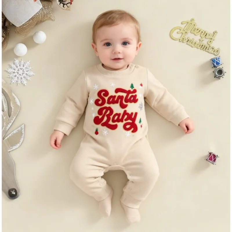 Infant Baby Boy Girl Clothing Santa Long Sleeve Jumpsuit Romper Newborn First Christmas Outfit One Piece Clothes ropa bebe niña