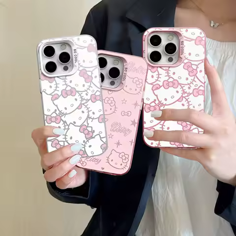 Cute Hello Kitty Star IMD Y2K Case For Samsung Galaxy S25 S24 S23 S22 Plus Ultra S24 FE A17 A07 A56 A55 A35 5G Pink Cover Funda