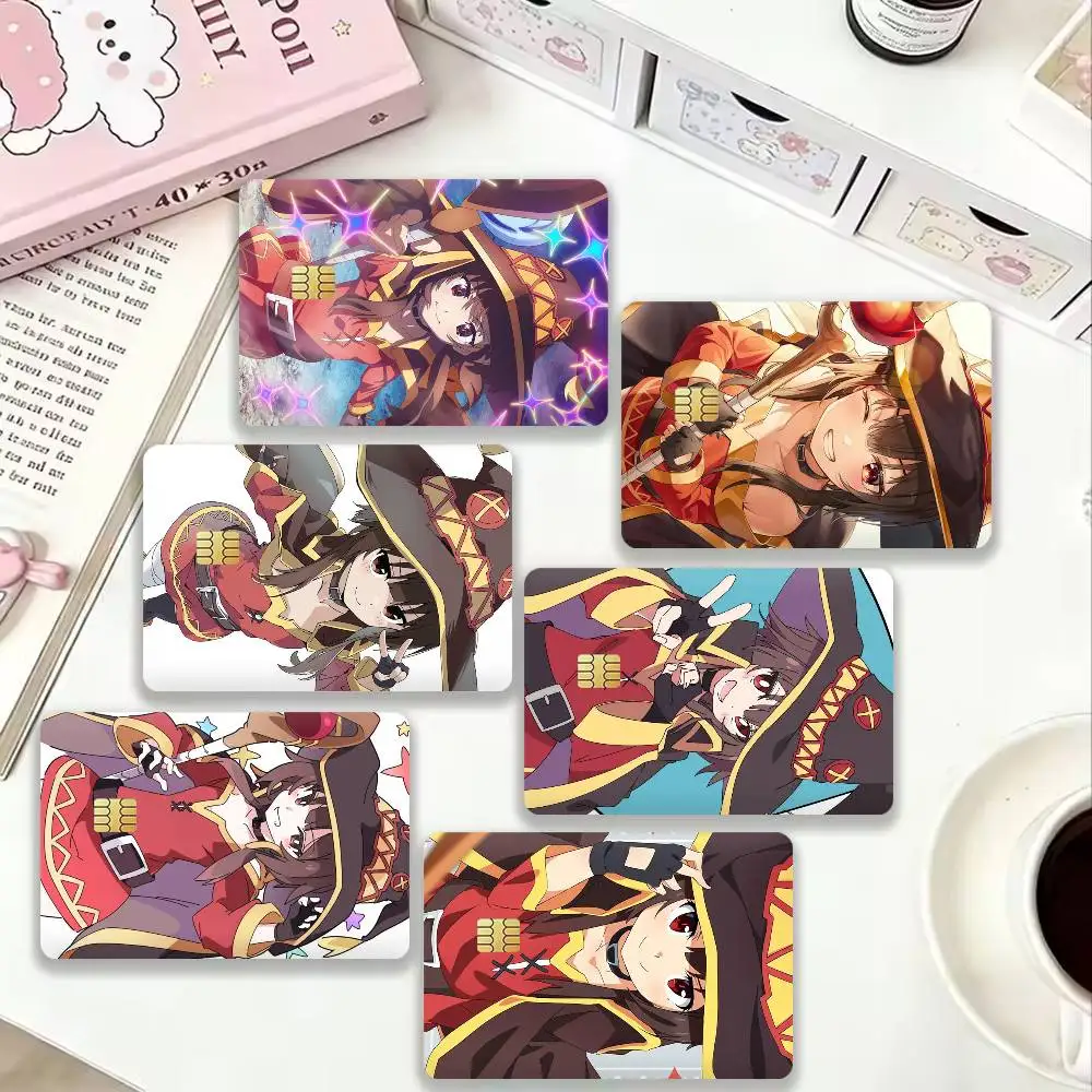 

M-Megumin 4pcs 1Set Laser Holographic Sticker Skin Cover for Credit Bank Debit Card
