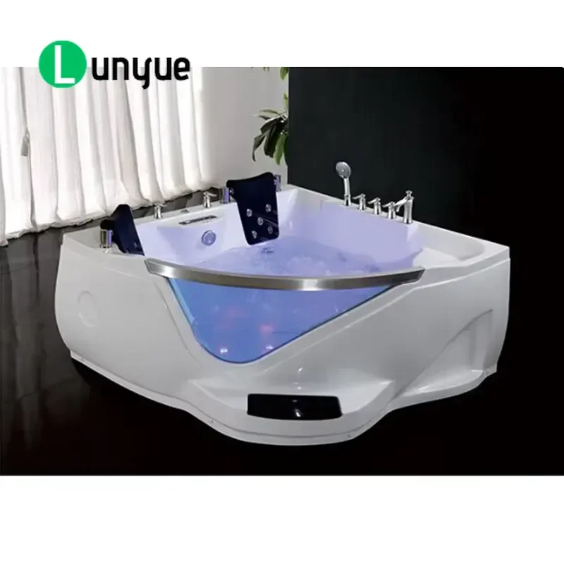 Corner Spa Bath with Sensual Foam Double Bathtub for Bathroom Relaxation Luxury Hydrotherapy Massage Tub