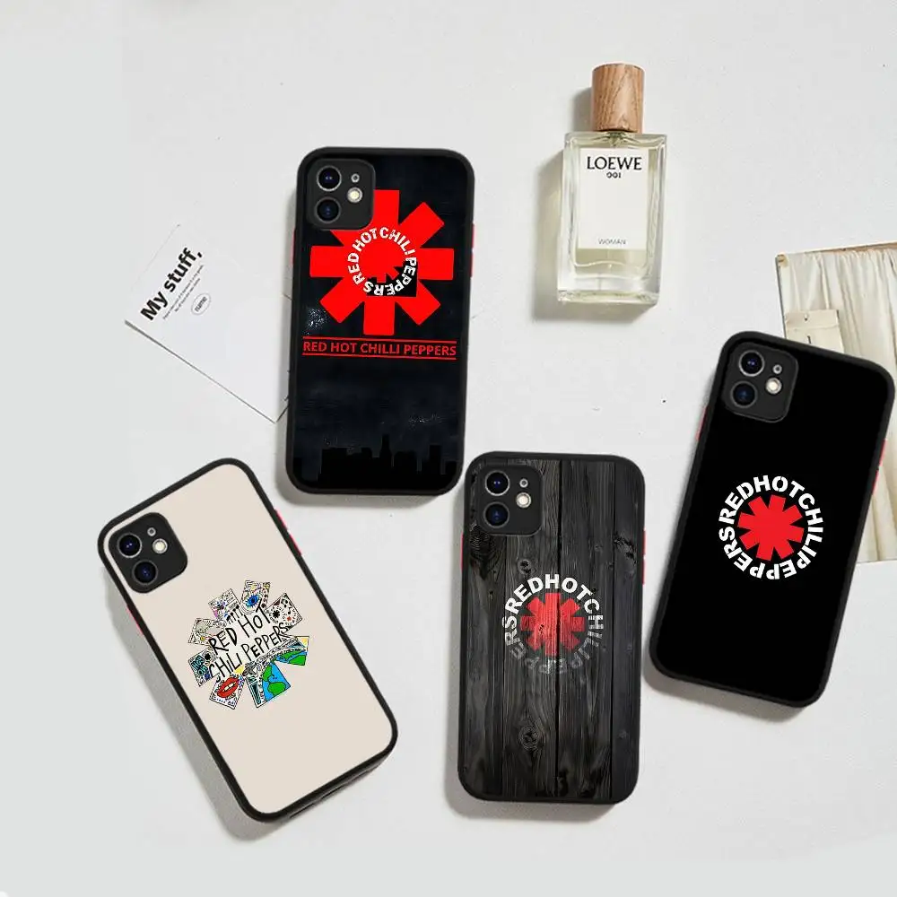 R-Red Hot-Chili Peppers Silicone Case For IPhone 16 15 14 13 12 11 Pro Max Plus X XS MAX Shockproof Matte Cover