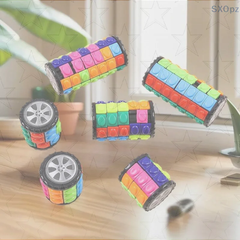 

Intelligence Enhancing DIY Puzzle Wheel, 3D Corn Cube Tower Game - 3/5/7 Layers Stress Relief Cylinder Toy