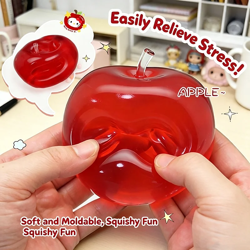 Transparent Jelly Maltose Apple Squishy Slow Rising Toy Cute Squeeze Stress Relief Fidget Decompression Toy