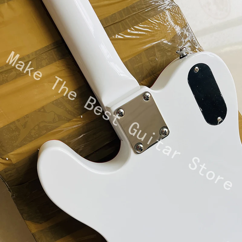 Pure white bright colored electric guitar, exquisite red pickup, quality assurance, fast delivery.