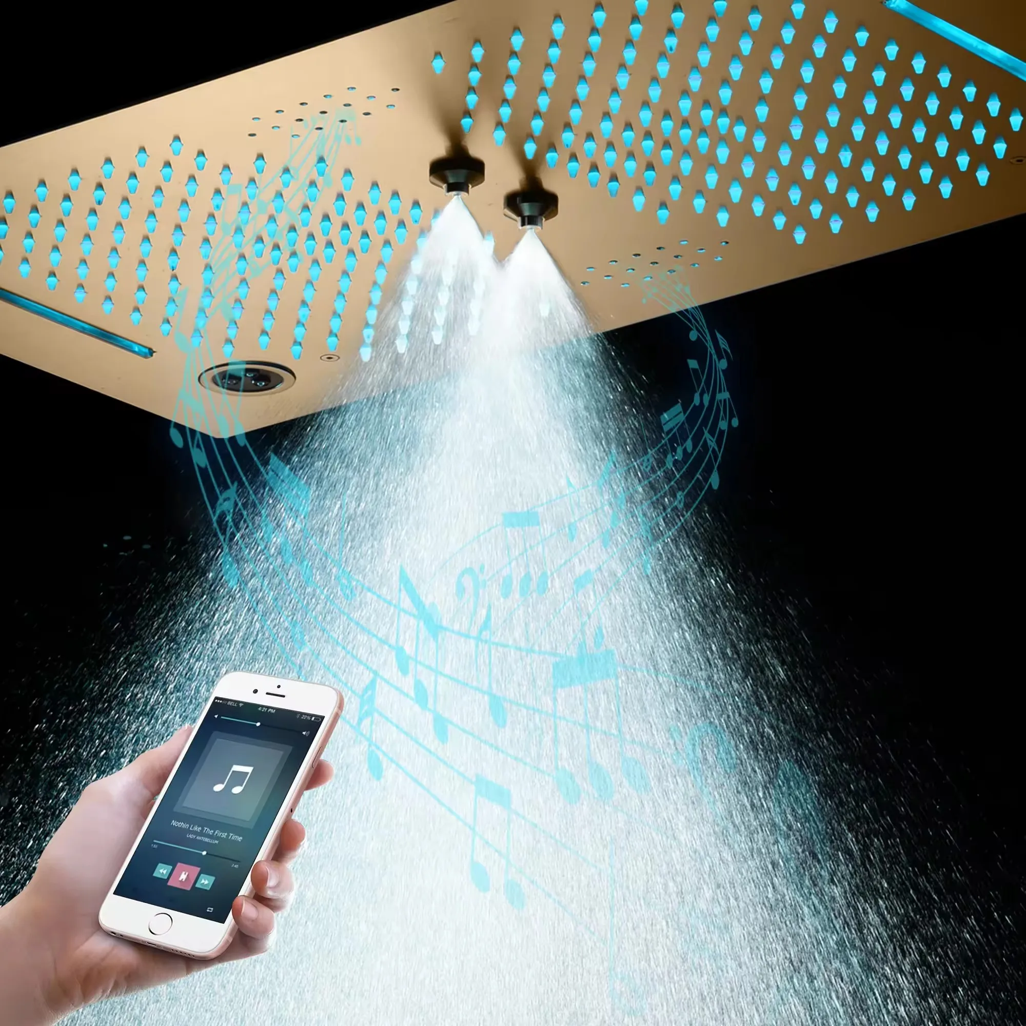 Custom Rain Shower System 400*700mm 4-Function Shower Set Digital Shower Set With Music