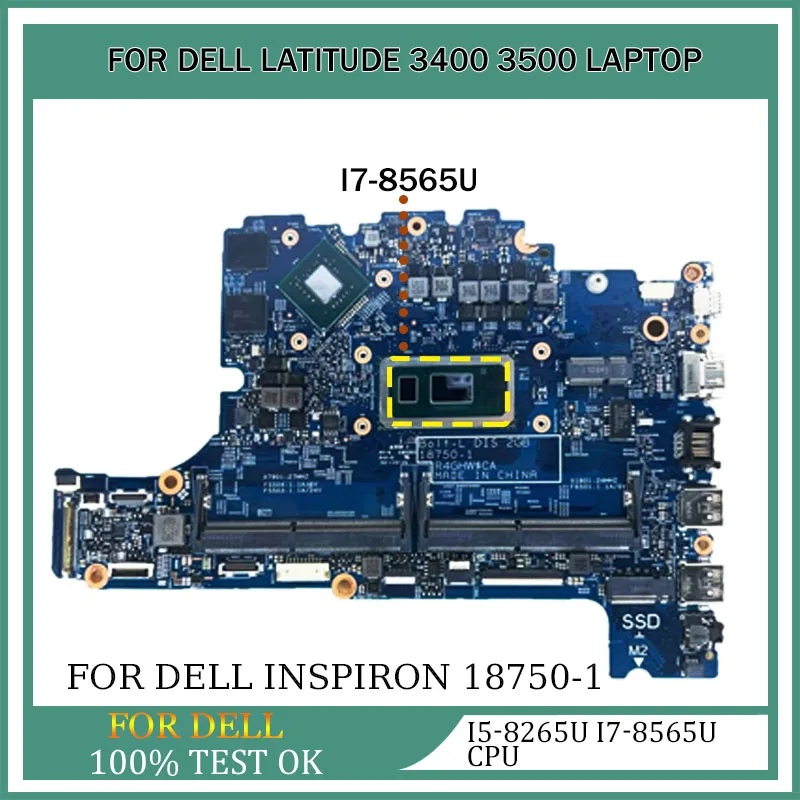 

Laptop Motherboard For Dell Latitude 18750-1 3400 3500 04MCDM 0KVN26 Notebook Mainboard With I5-8265U I7-8565U CPU 940MX 2G