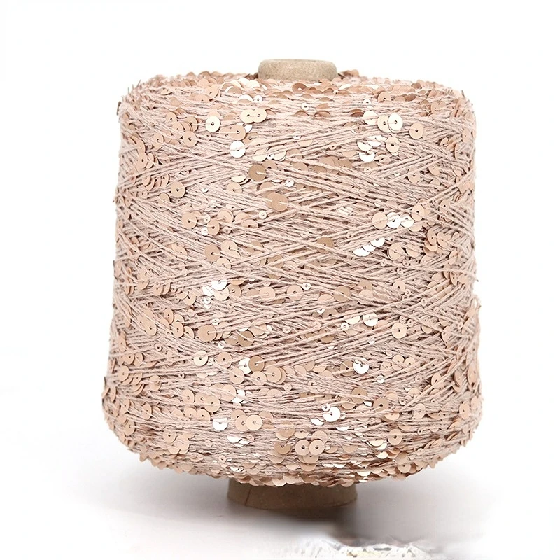 50G Golden Sequin Yarn for Knitting Craft Projects