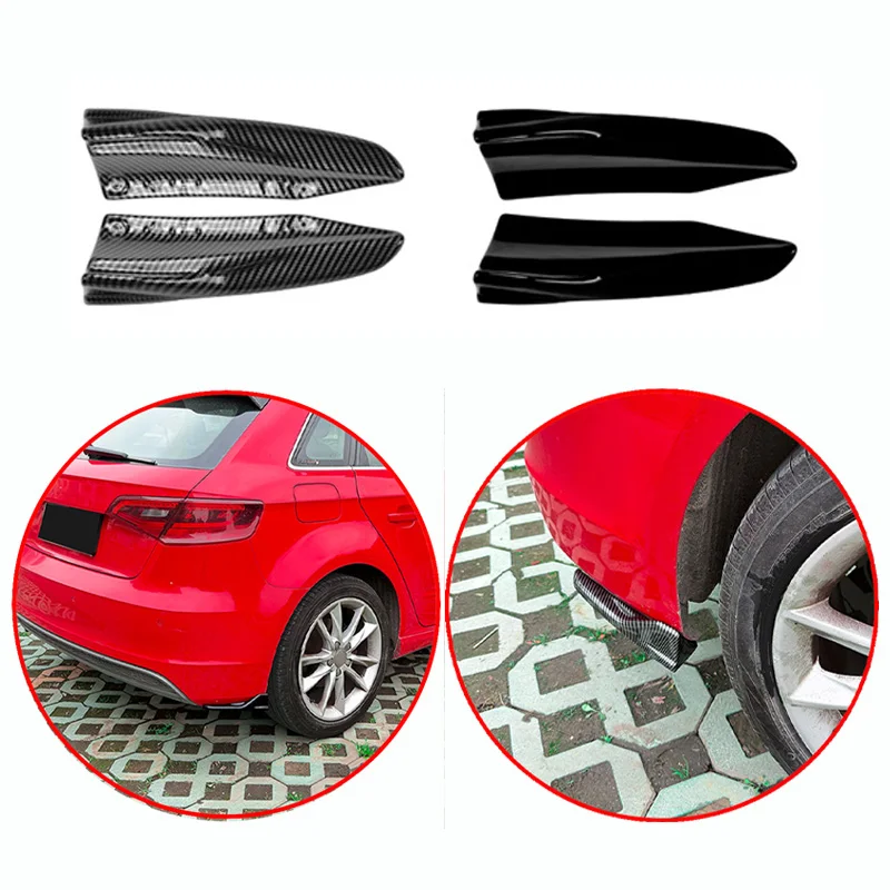 For Audi A3 S3 8V Sline Hatchback 2013-2016 High Quality ABS 2/Pcs Car Rear Bumper Protection Cover Lip Spoiler