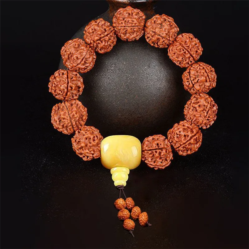 Nature Vajra Bodhi Rudraksha Bracelets Men Meditation Mala Bead Bracelets for Women Jewelry New Prayer Tibetan Buddhism Bracelet