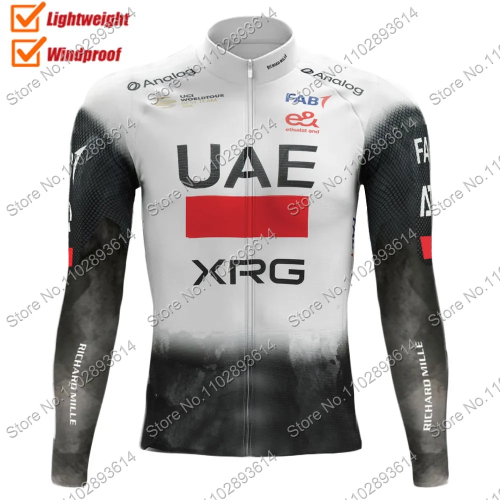 2025 UAE Team Wind Vest Mens France Tour Cycling Jacket Windproof Cycling Jerseys Long Sleeve MTB Maillot Cyclisme