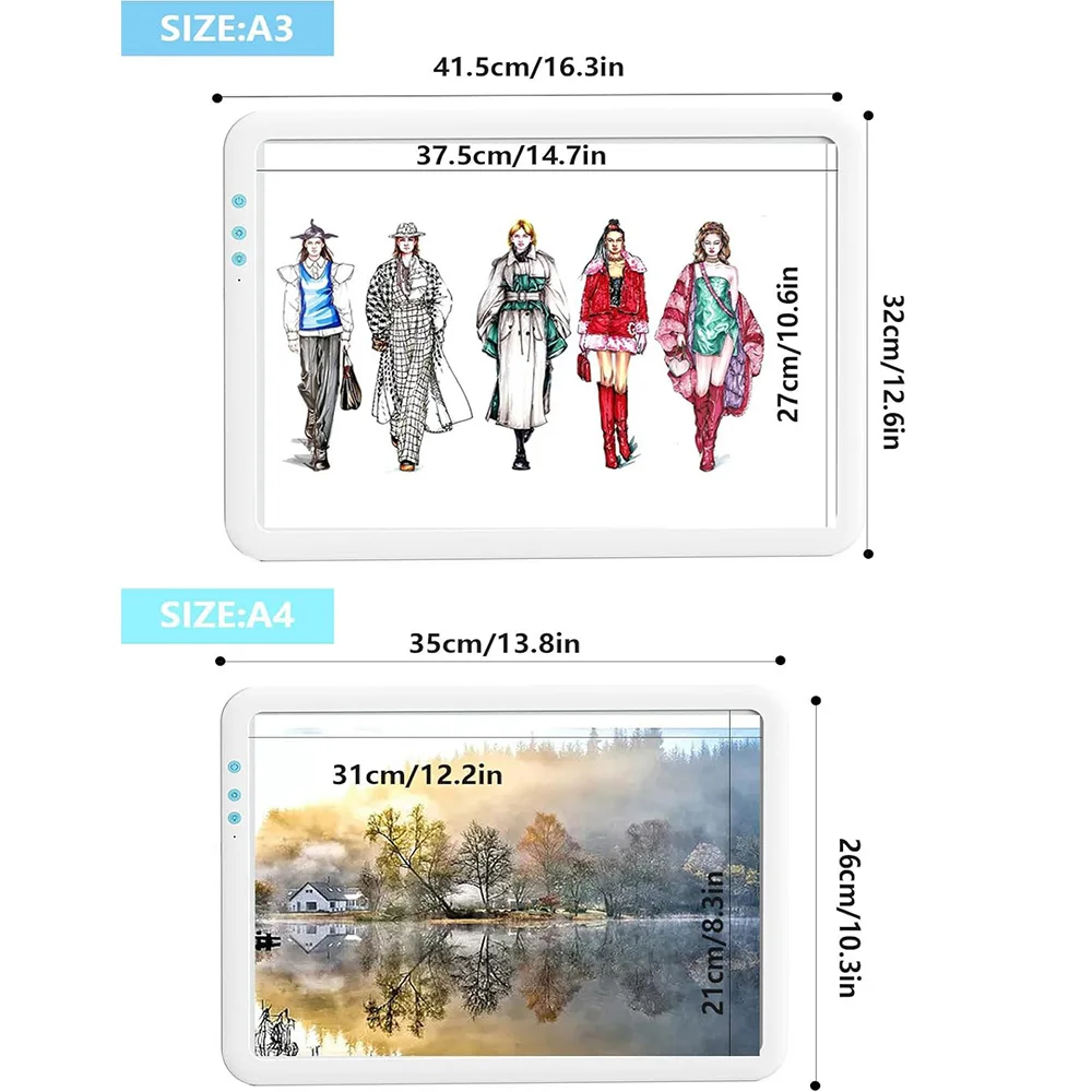 A4 Rechargeable LED Super Bright Light Pad,Ultra-Thin & Battery Life,Stepless/6 Level Brightness Adjustment for Diamond Painting