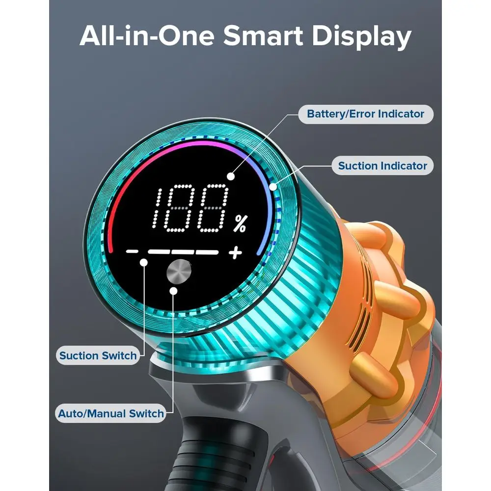 Aspirador de pó sem fio s8, 600w 48kpa até 65 minutos de vácuo recarregável, aspiradores portáteis leves sem fio para