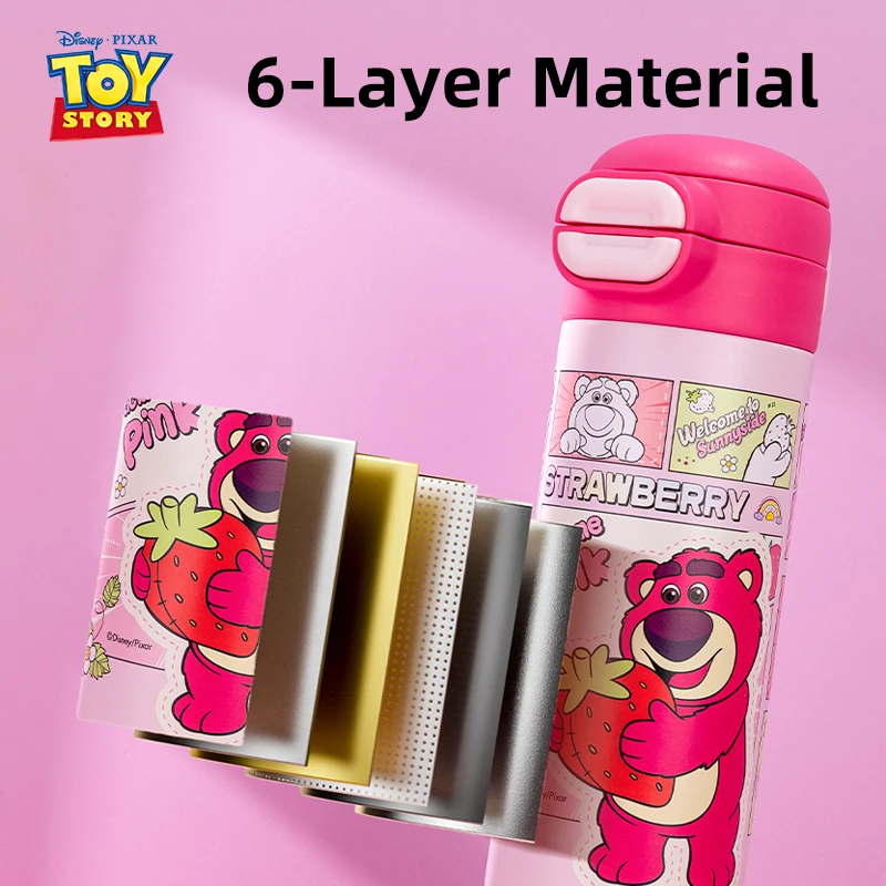 ディズニー スティッチ 子供用水筒 学校用 316ステンレス鋼製 保温カップ デュアルドリンク蓋付き 水筒 カップ付き