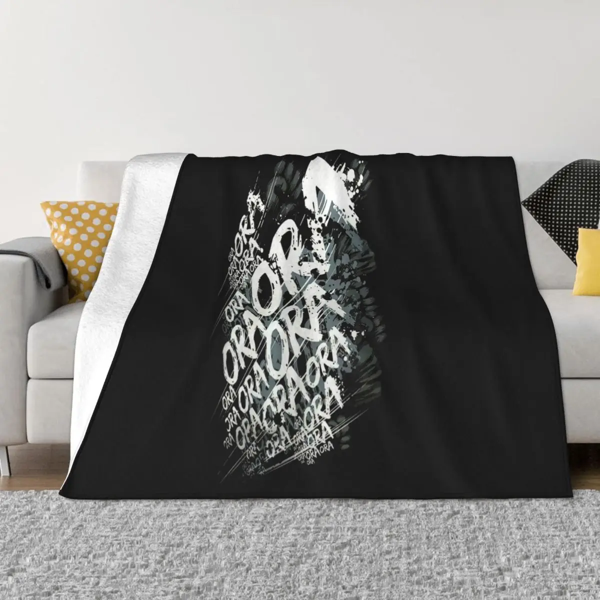 

Jojos Bizarre Adventure Anime Ora Ora Ora All Sizes Black Cotton Tee Classic Throw Blanket