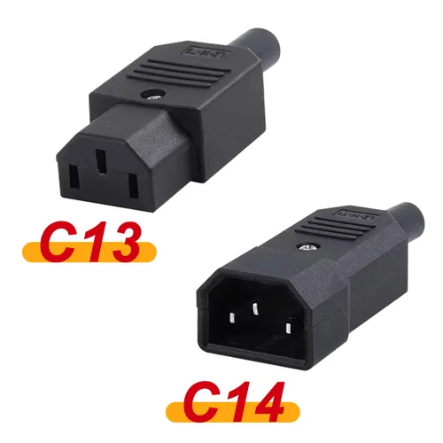 5/20 piezas C13 C14 3 pines enchufe de CA IEC 10A 250V enchufe macho hembra conector de alimentación recargable conector de enchufes de Cable recto