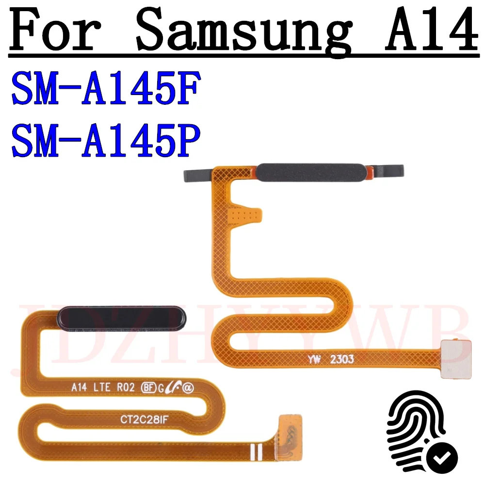 Return Key Fingerprint Sensor Flex Cable For Samsung Galaxy A14 SM-A145F A145P Replacement Home Button Finger Print Scanner