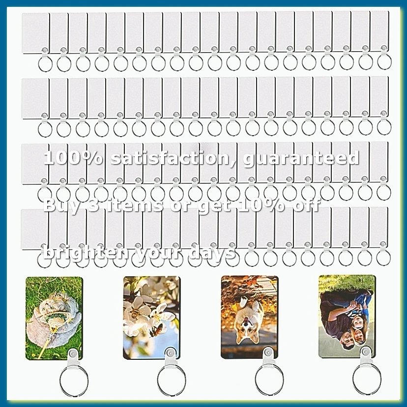 240Pcs Sublimation Keychain Blanks Double Sides MDF with 160 Rings and Clips