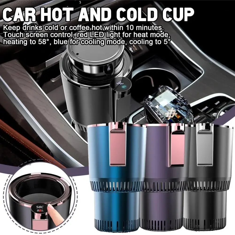 

2 in 1 Smart Fast Cooling/Heating Car Cup Holder Intelligent Hot and Cold Cup Holder Mini Car Refrigerator Office Drink Mug